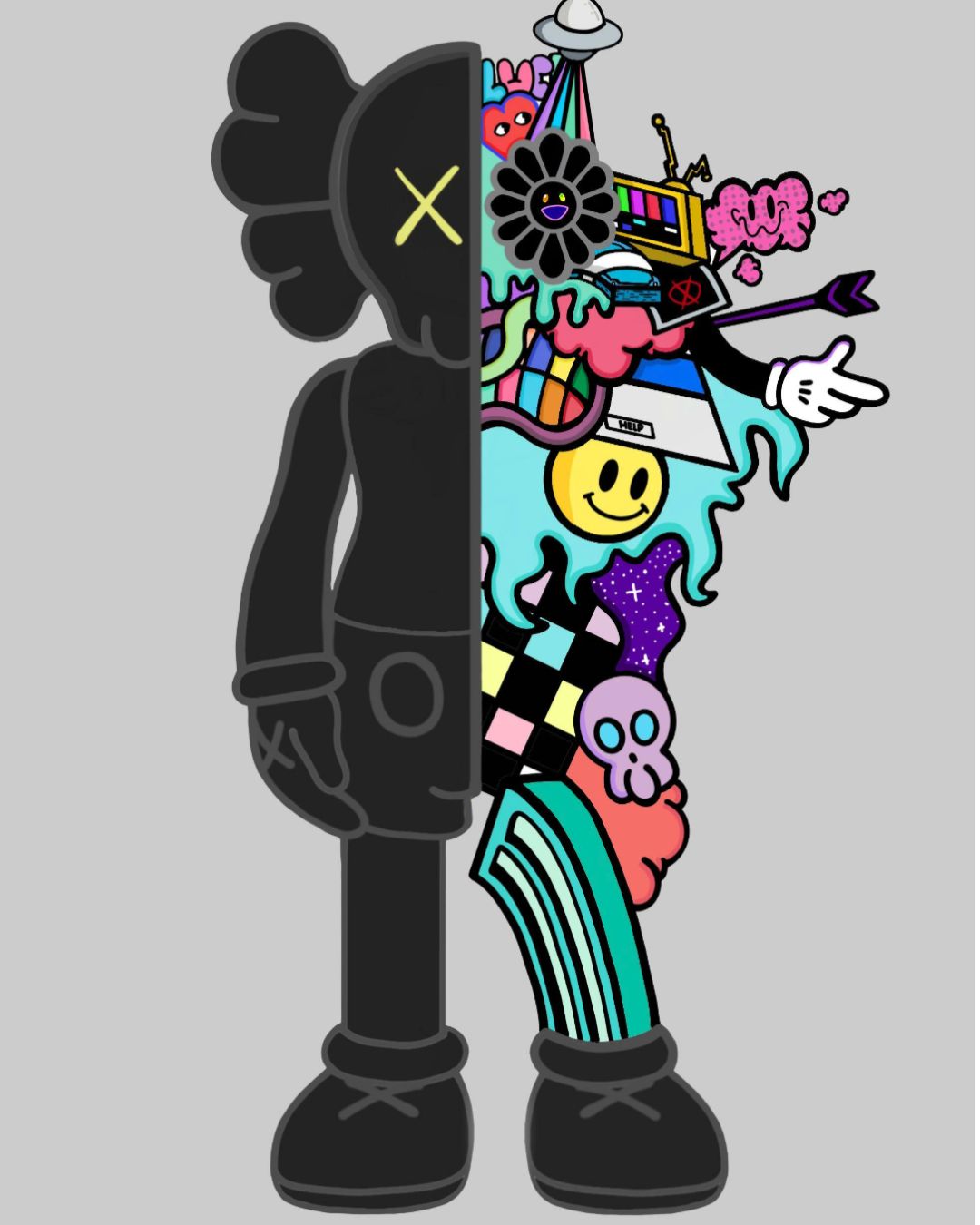 KAWS Companions - Black & Gold